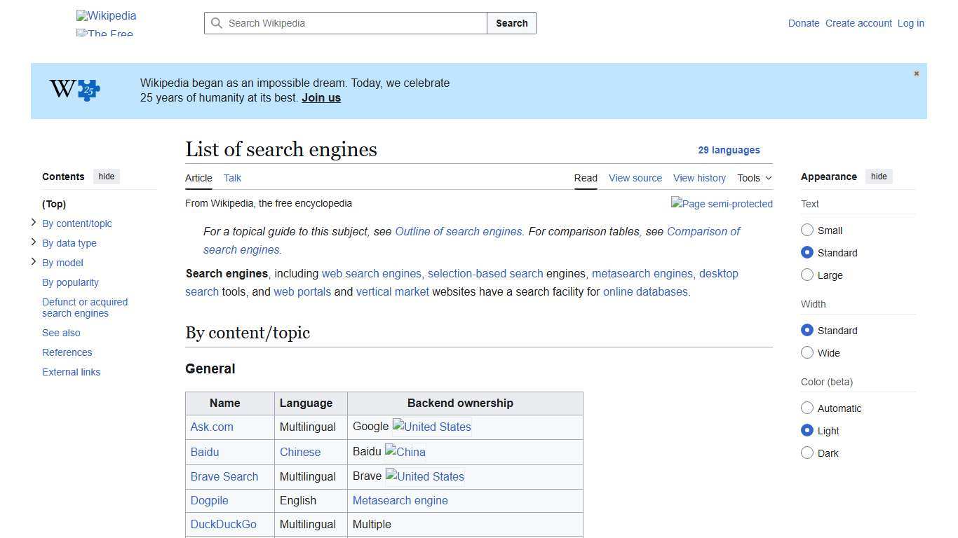 List of search engines - Wikipedia